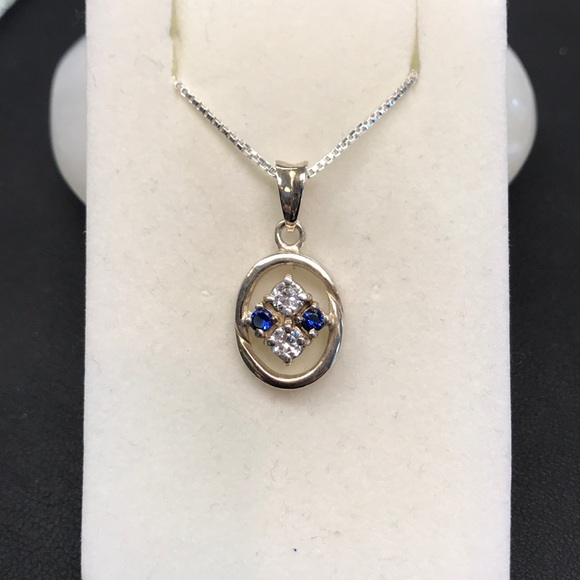 STERLING SILVER AUSTRIAN CRYSTAL PENDANT NWT - Picture 3 of 5